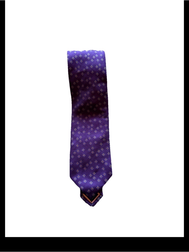 Thomas Pink Mens Silk Necktie Purple Pink Floral Silk